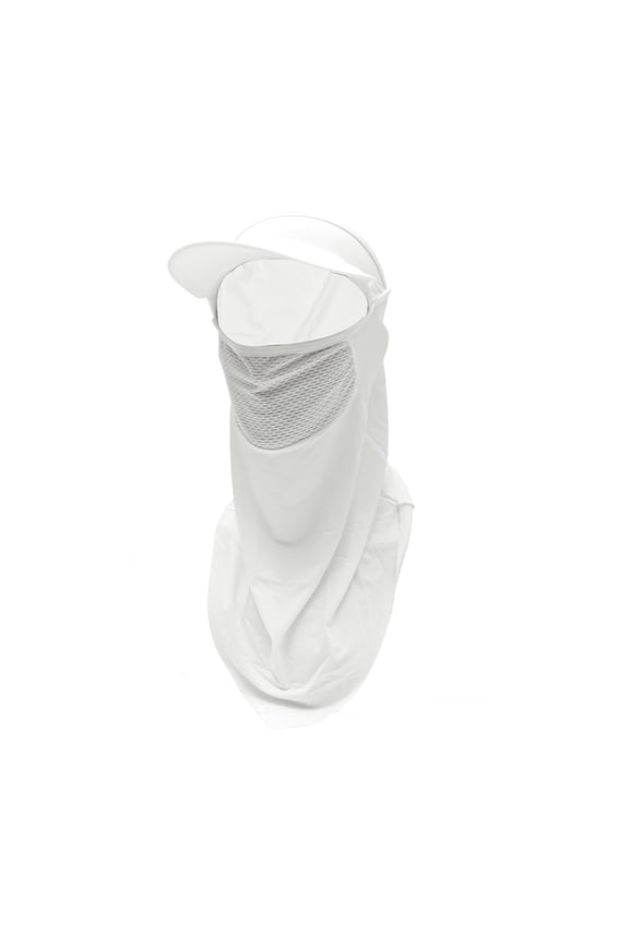 Half-Wrapped Triangular Scarf with Brim UV Face Shield Polyester Filter Multipurpose Neck Gaiter Mask Sun Protection Breathable White 1 Pcs