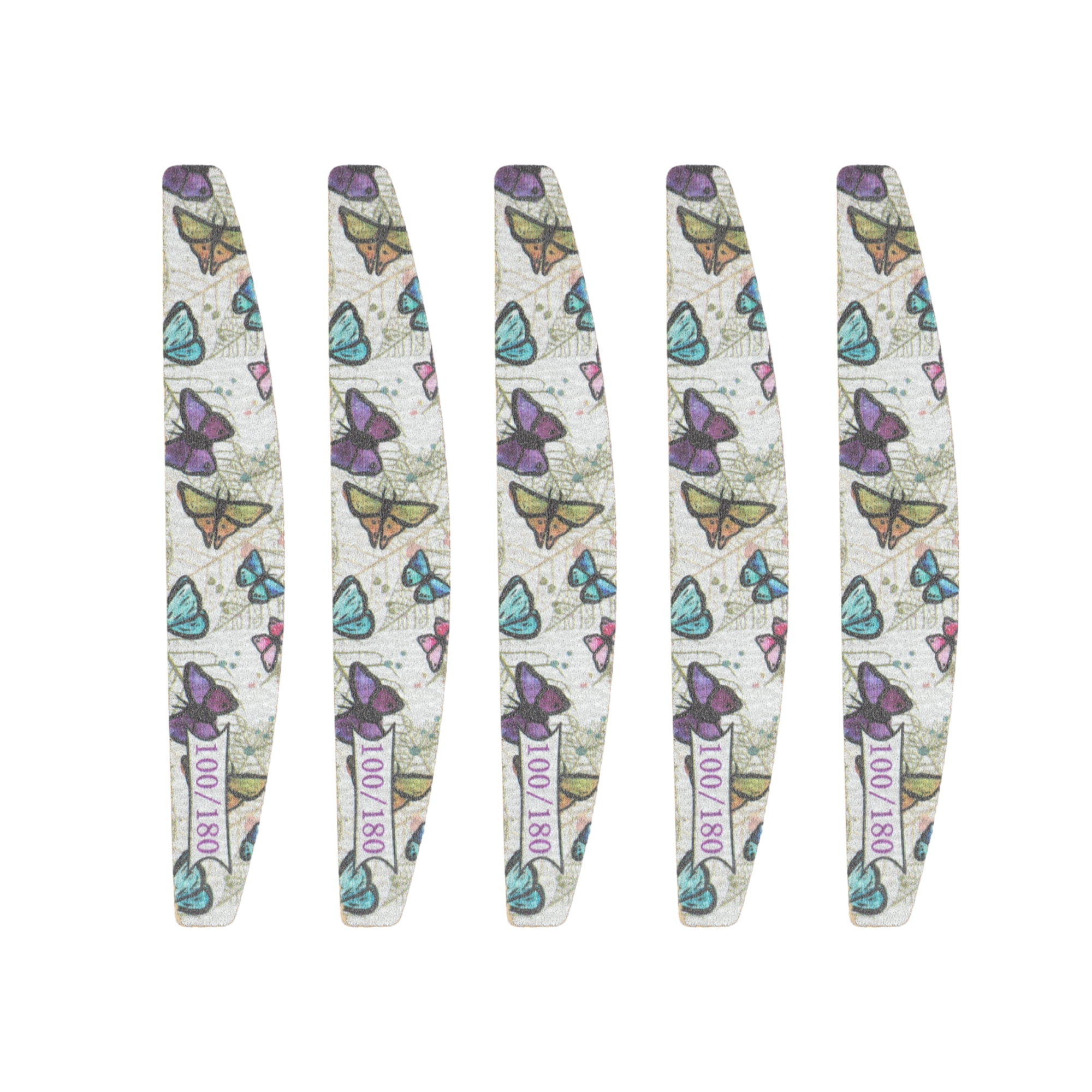 Unique Bargains Half-moon HD-001 Nail Files 5 Pcs Colorful [Half-moon HD-006]