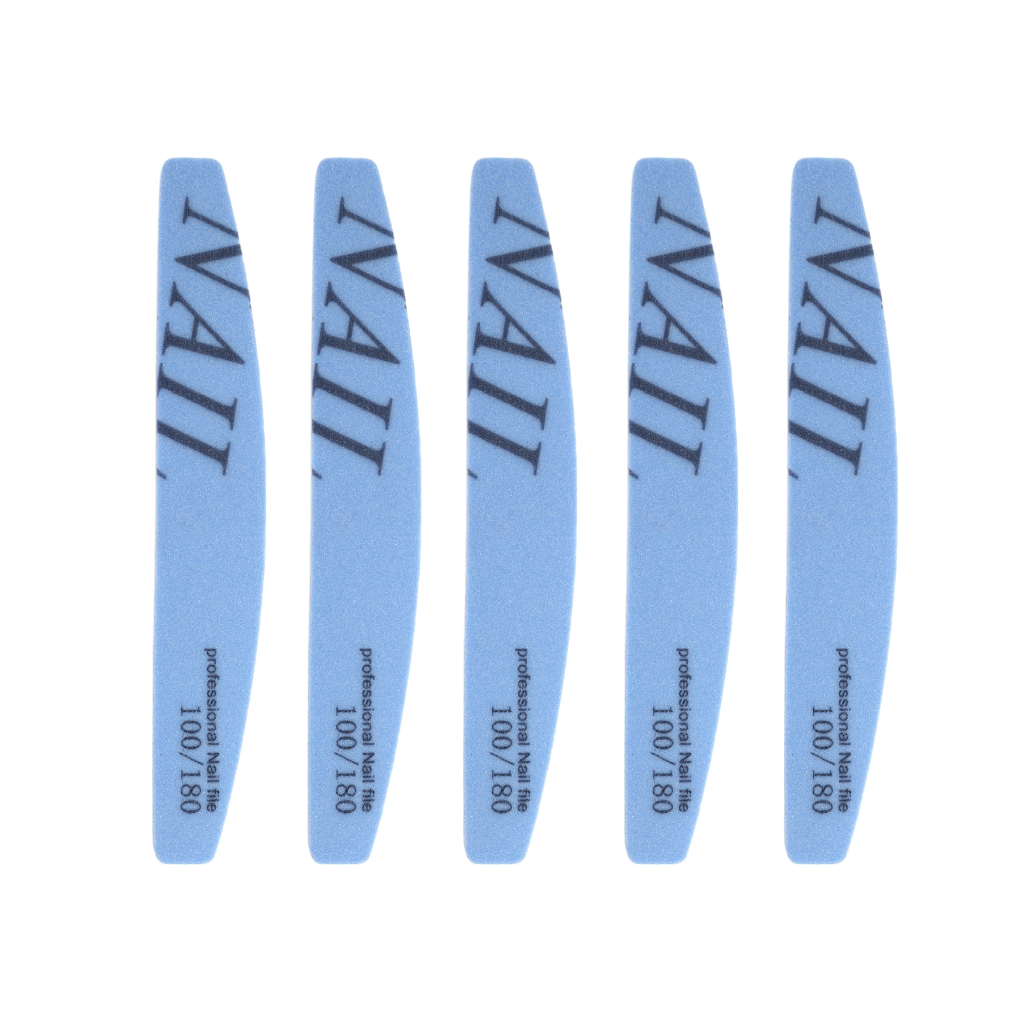 Unique Bargains Half-moon Sponge Nail Files 5 Pcs Blue