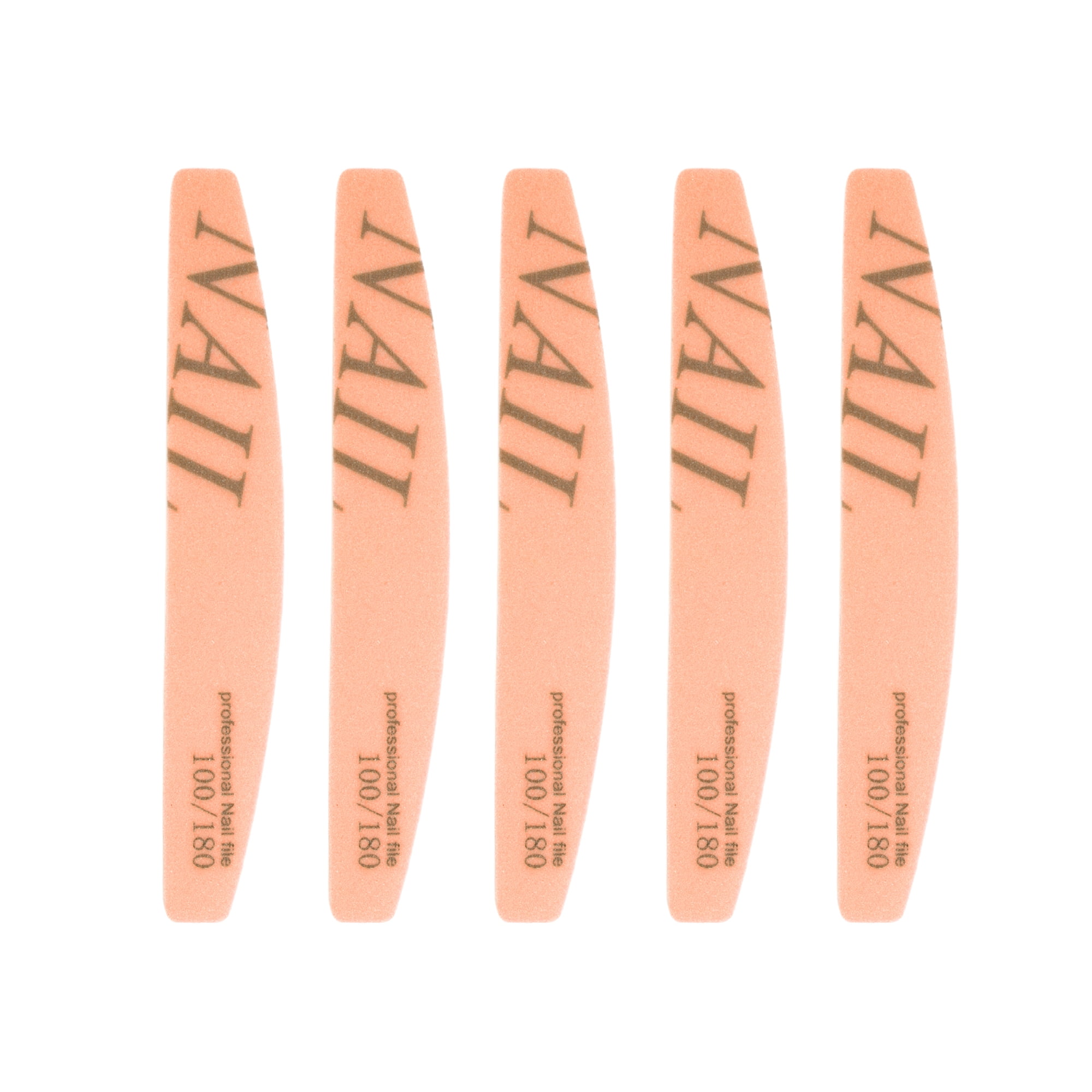 Unique Bargains Half-moon Sponge Nail Files 5 Pcs Orange