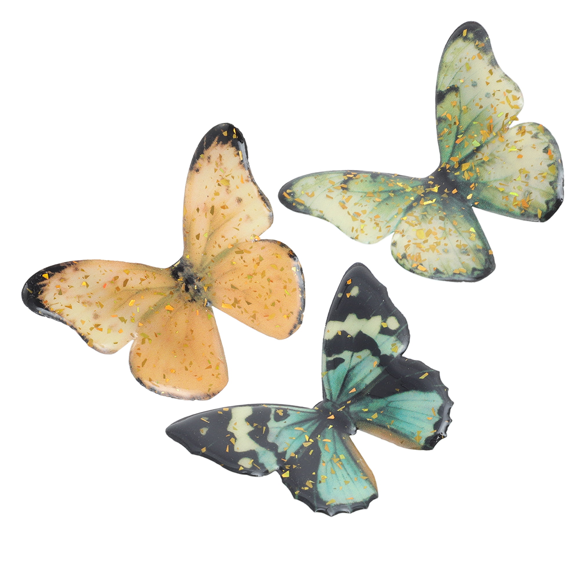 Unique Bargains Halloween Christmas Duckbill Butterfly Hair Clips 3 Pcs Black Green Yellow