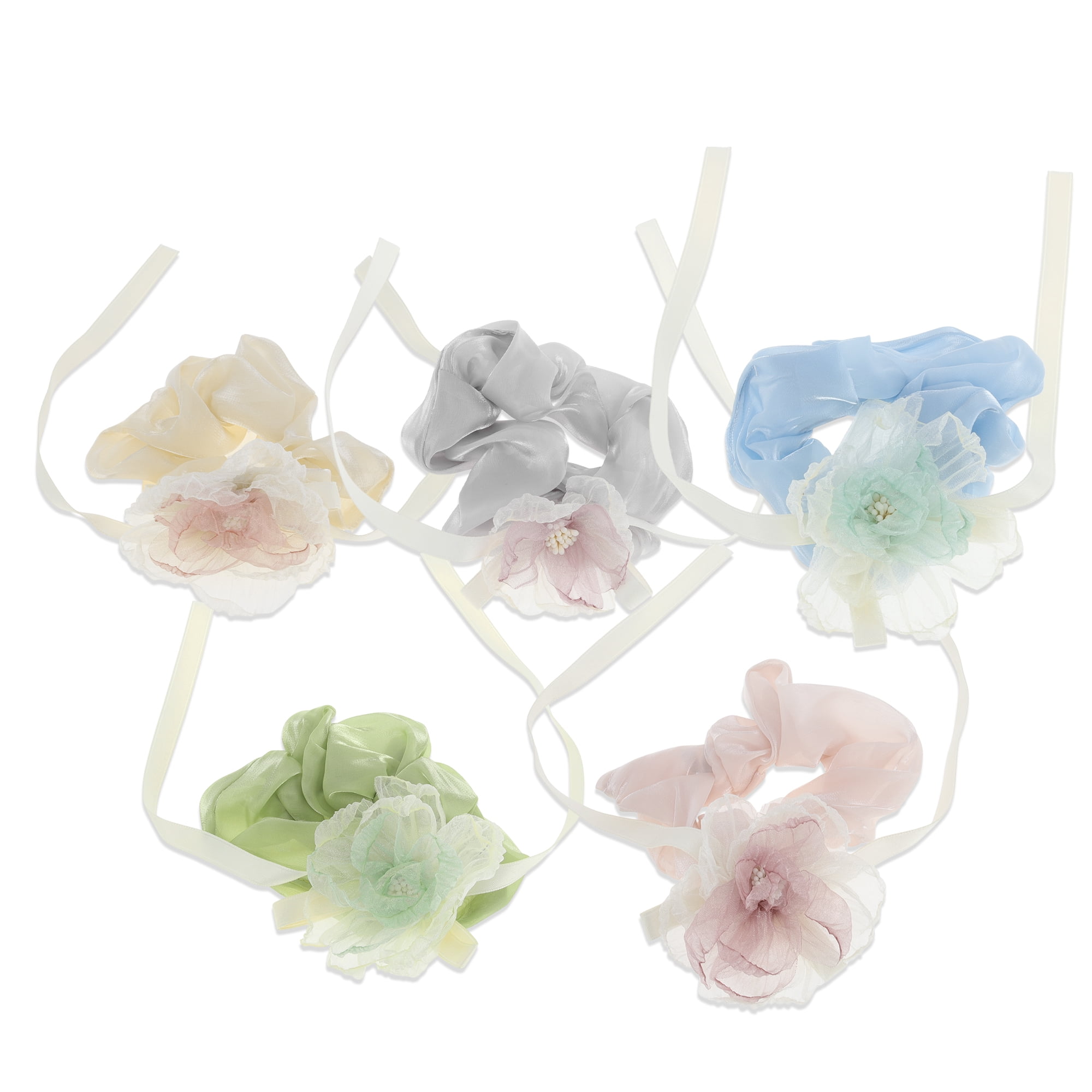 Unique Bargains Halloween Christmas Elegant Bow Flower Hair Hair Ties Set Multicolor 5 Pcs