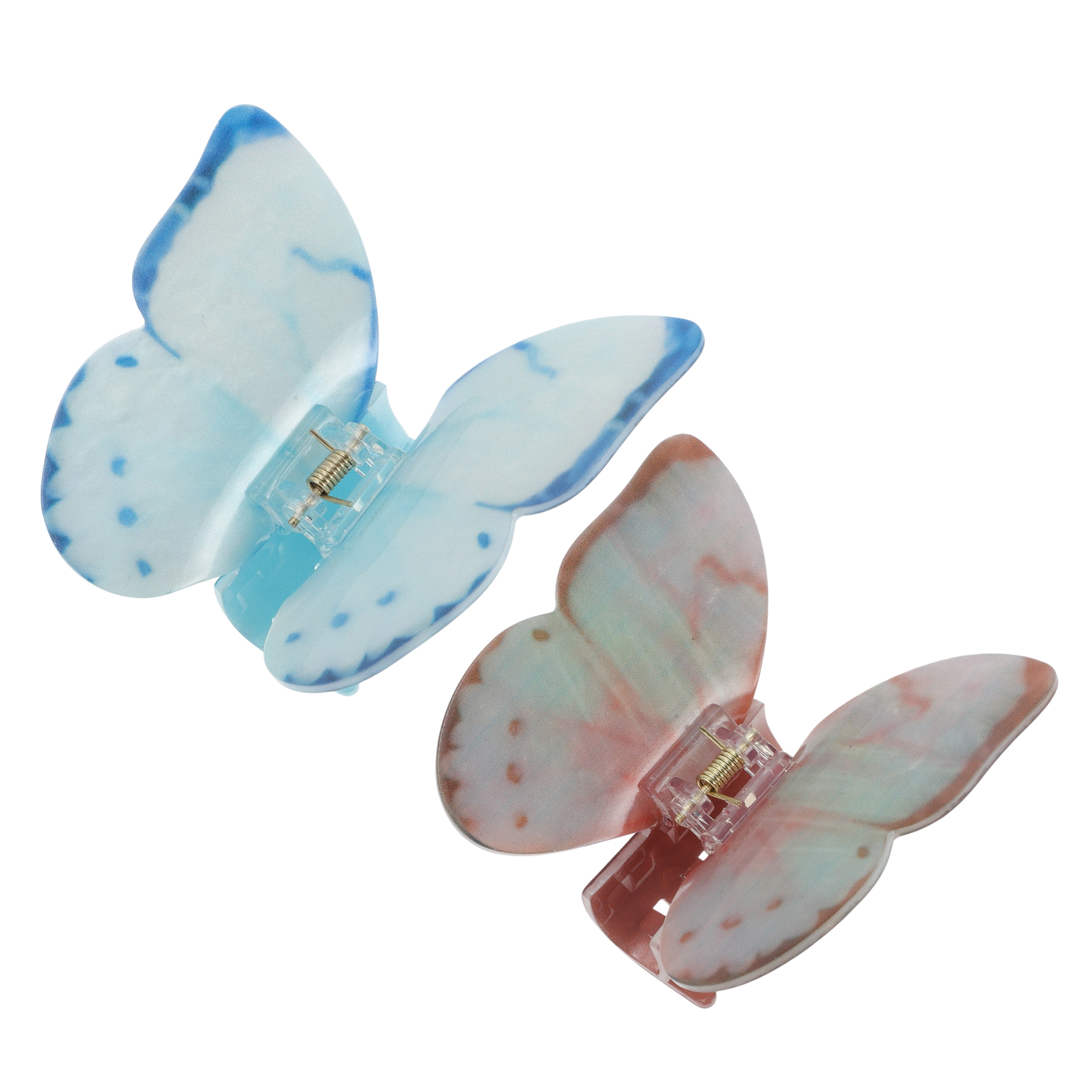 Unique Bargains Halloween Christmas Hair Clips Butterfly 3.74"x3.54"x1.97" 4 Pcs Brown Light Blue