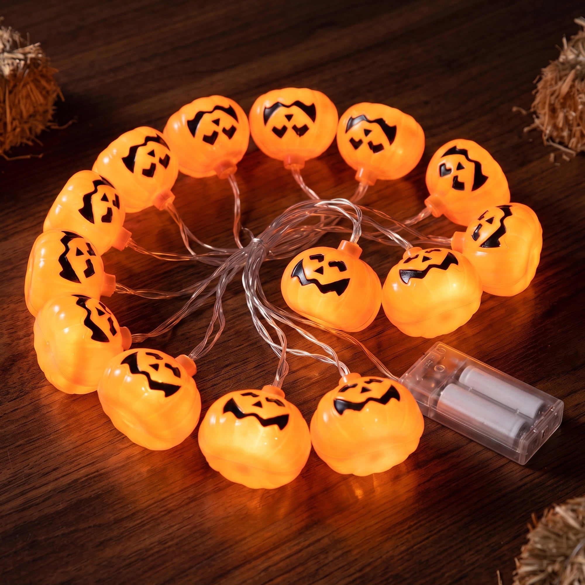 Unique Bargains Halloween Jack-O'-Lantern Fairy Lights 4.9 ft Pumpkin Battery Operated