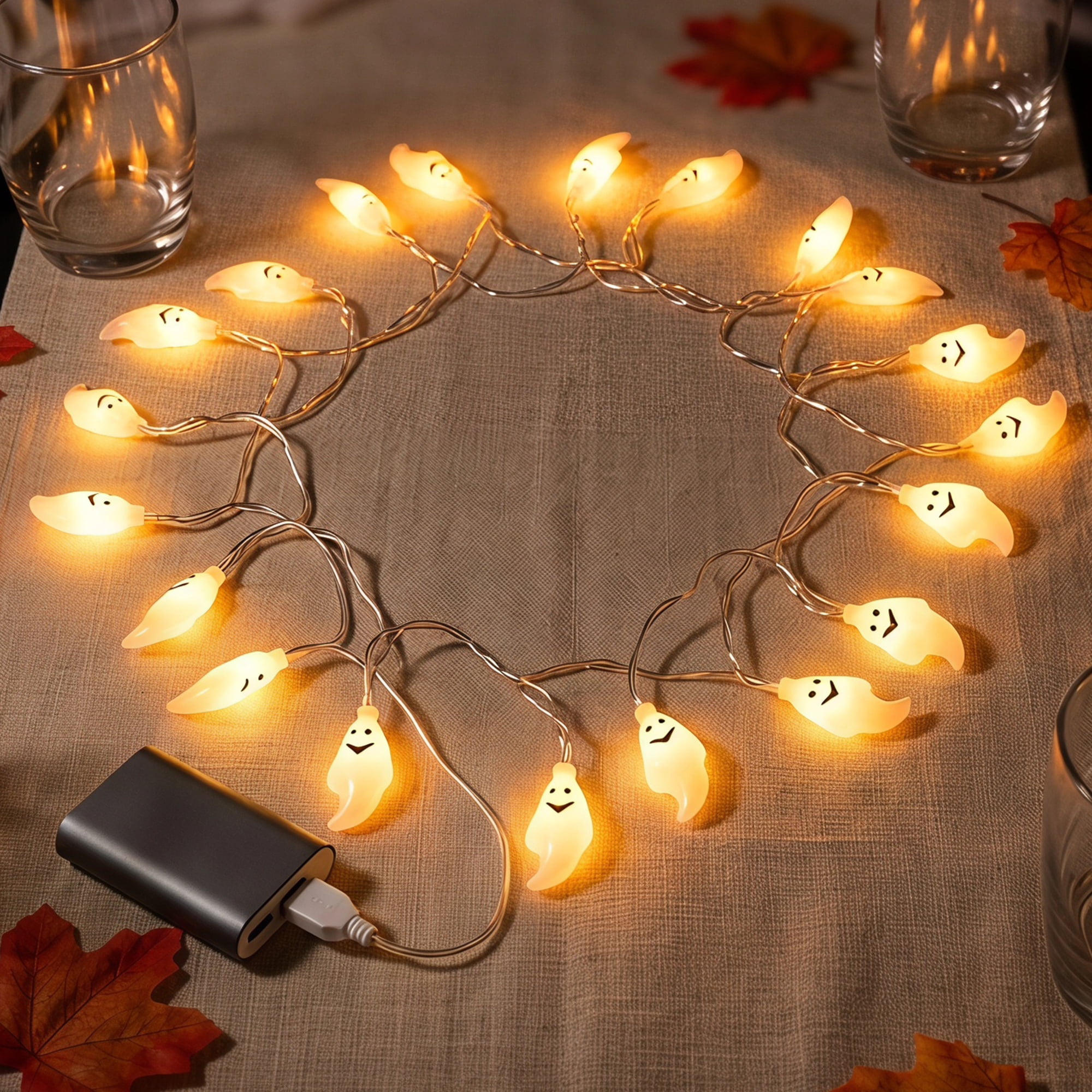 Unique Bargains Halloween Jack-O'-Lantern Fairy Twinkle Lights 9.8 ft Ghost USB Powered