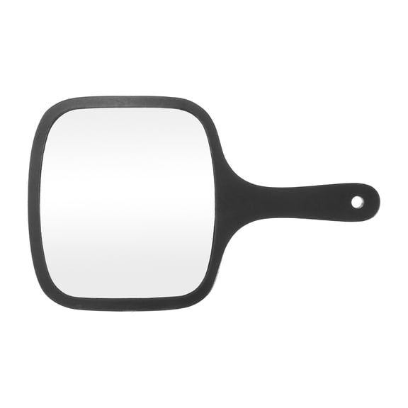 Unique Bargains Hand Mirror with Handle Hand Held Mirror for Men Shaving Travel Portable Mirror for Women Black M