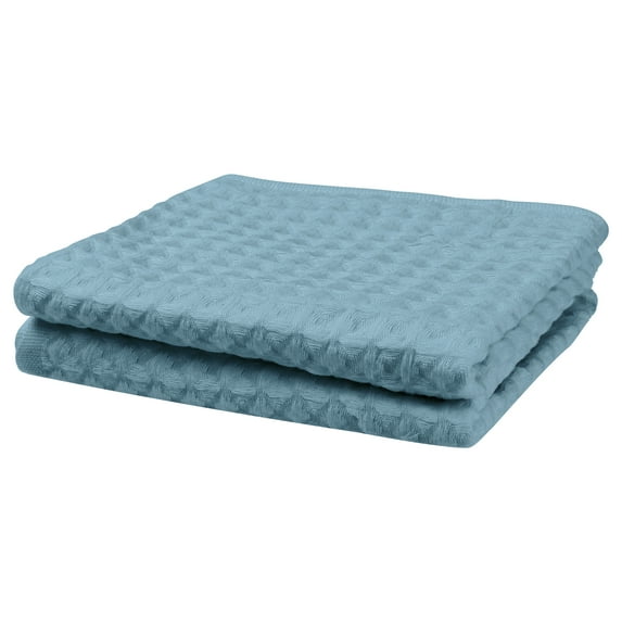 Unique Bargains Hand Towels 14" x 28" Soft Absorbent Towel Sets for Bathroom Hotel Kitchen Blue 2pk