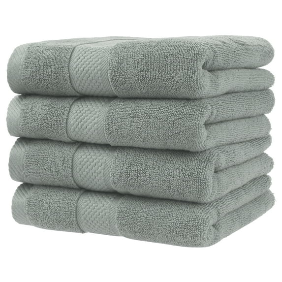 Unique Bargains Hand Towels 14" x 30" Lightweight Soft Washcloths Set for Kitchen Bathroom Grey 4pk