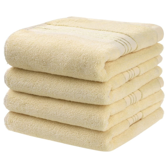 Unique Bargains Hand Towels 14" x 30" Lightweight Soft Washcloths Set for Kitchen Bathroom Orange 4pk