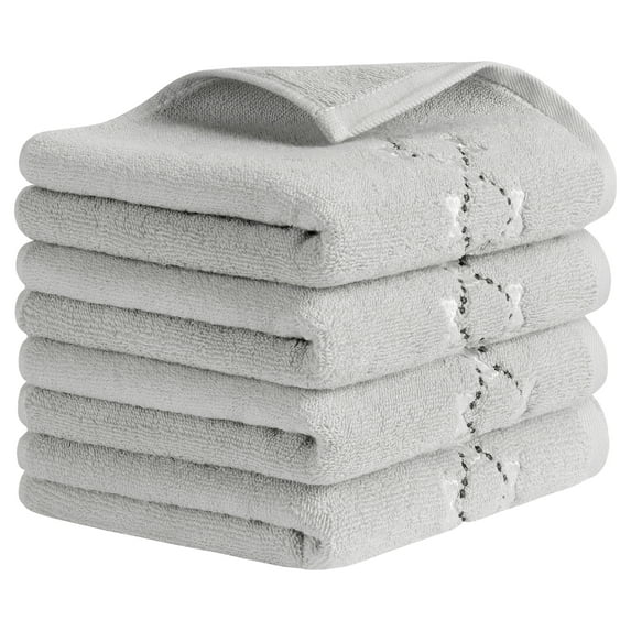 Unique Bargains Hand Towels Embroidered Bow Pattern Towels for Kitchen, Bath Grey 4-Piece