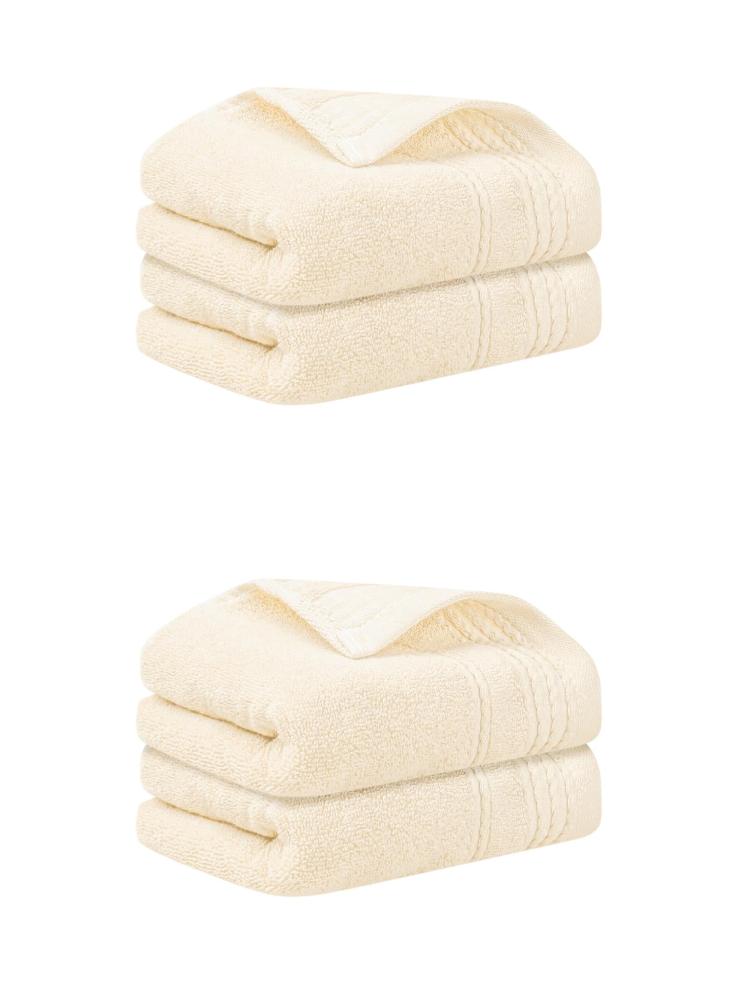 Unique Bargains Hand Towels Set 4 Pack Soft Comfort Towel Beige 14" x 30"