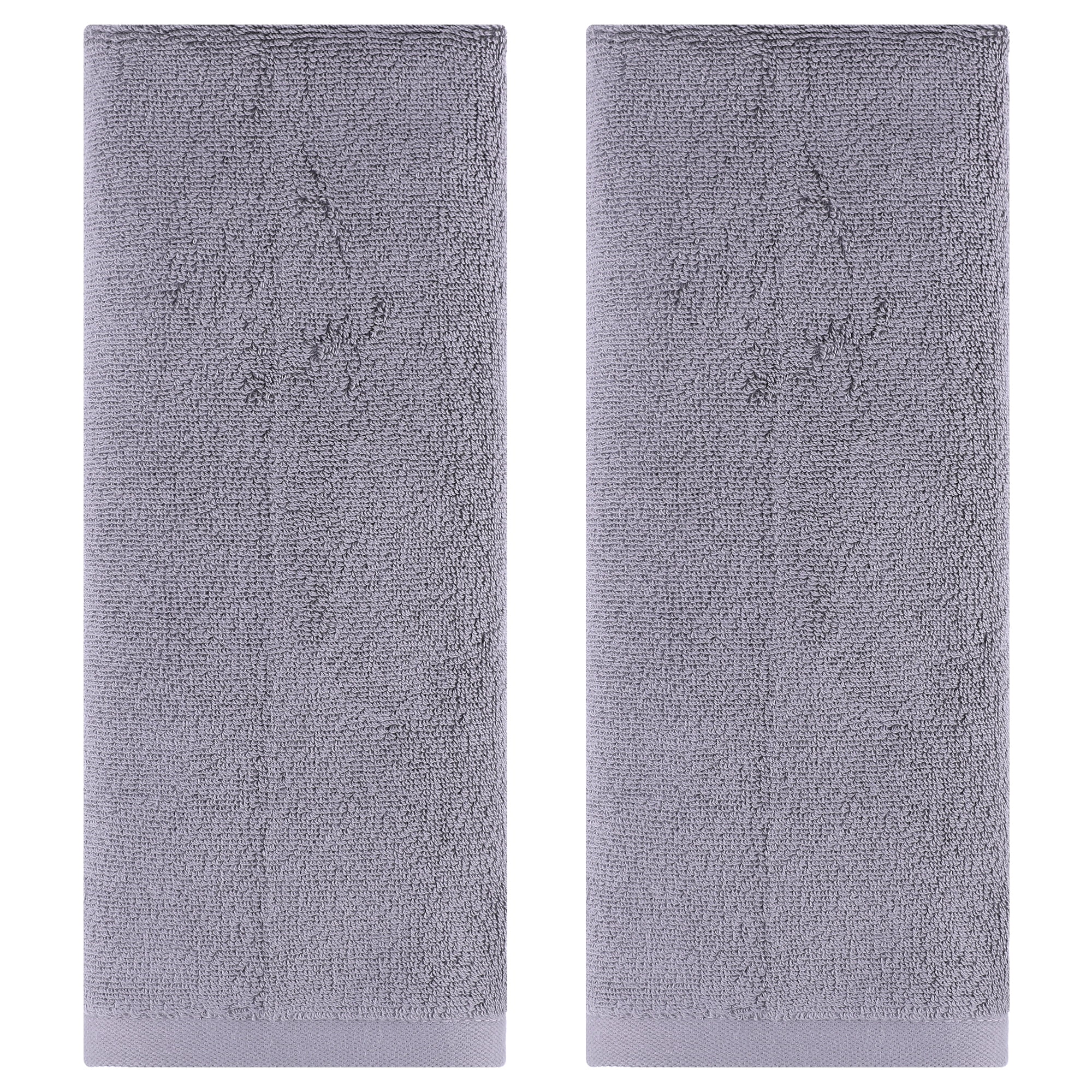 Unique Bargains Hand Towels Set of 2 Embroidered Floral Pattern Khaki 14" x 31"