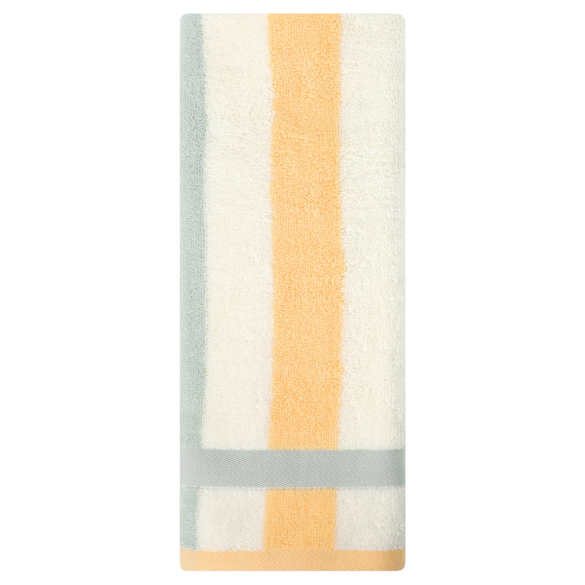 Unique Bargains Striped Cotton Absorbent Soft Hand Towel 13" x 29" Blue Orange Pack of 1