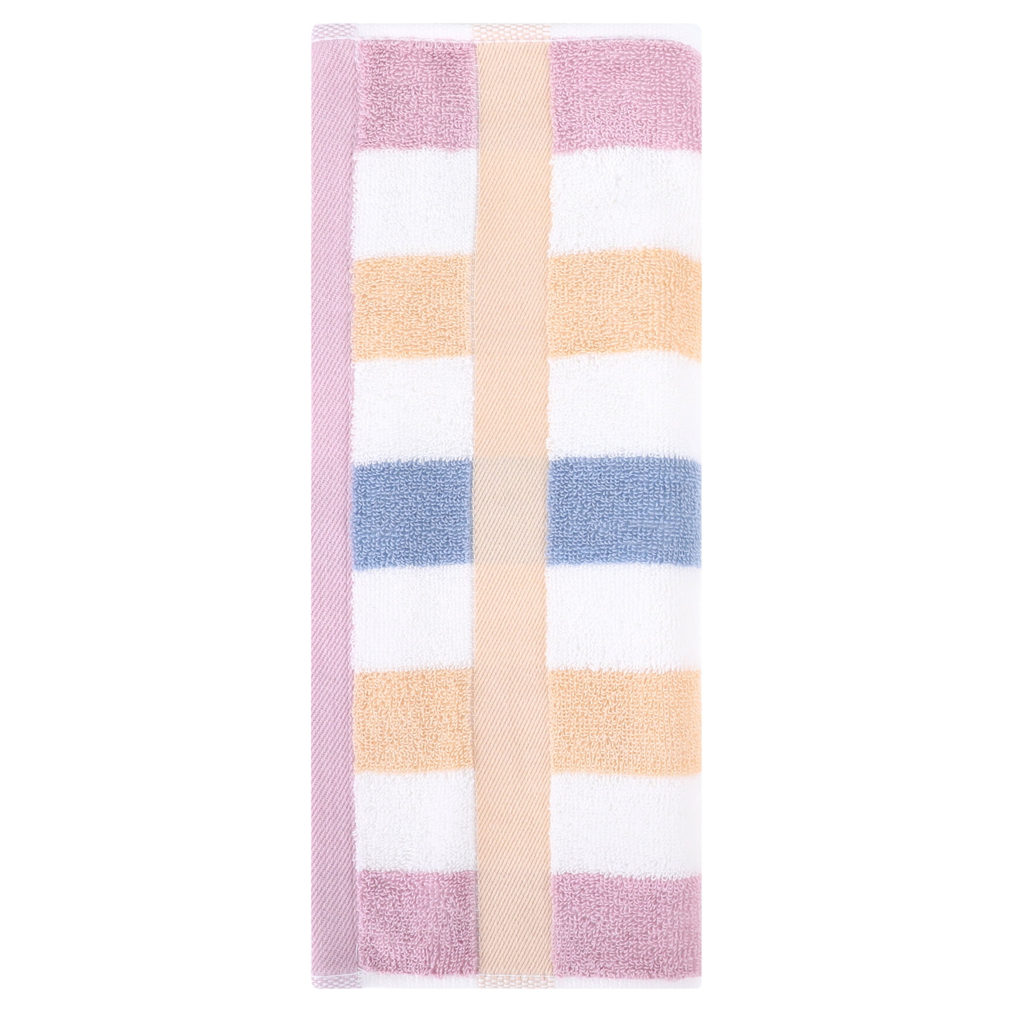 Unique Bargains Striped Cotton Absorbent Soft Hand Towel 13" x 29" Blue Purple Pack of 1