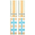 thumbnail image 1 of Unique Bargains Hand Towels Set of 4 Striped Cotton Blue Orange/Blue Yellow 13" x 29", 1 of 5