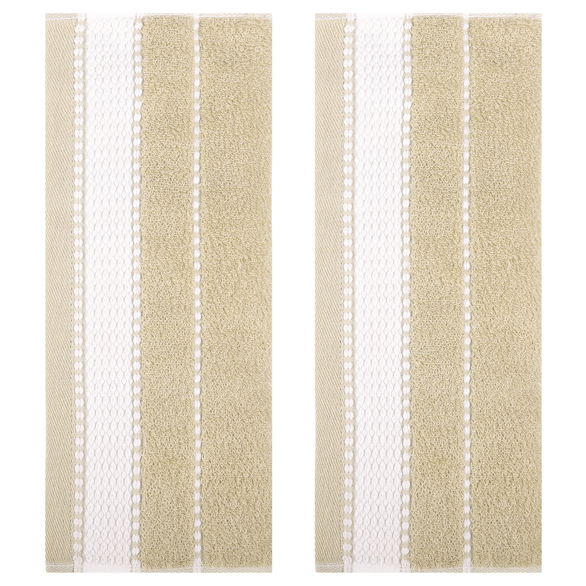 Unique Bargains Hand Towels for Bathroom Cotton Absorbent Kitchen Towels Brown 2-Piece