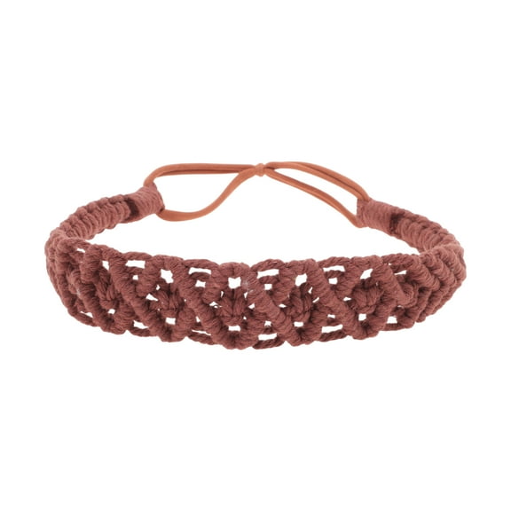 Unique Bargains Hand-woven Argyle Headbands for Women 1 Pc Rust Red