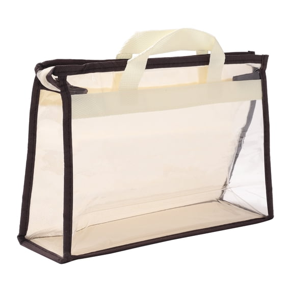 Unique Bargains Handbag Dust Bags Clear Storage Organizer Dustproof Cover Beige S