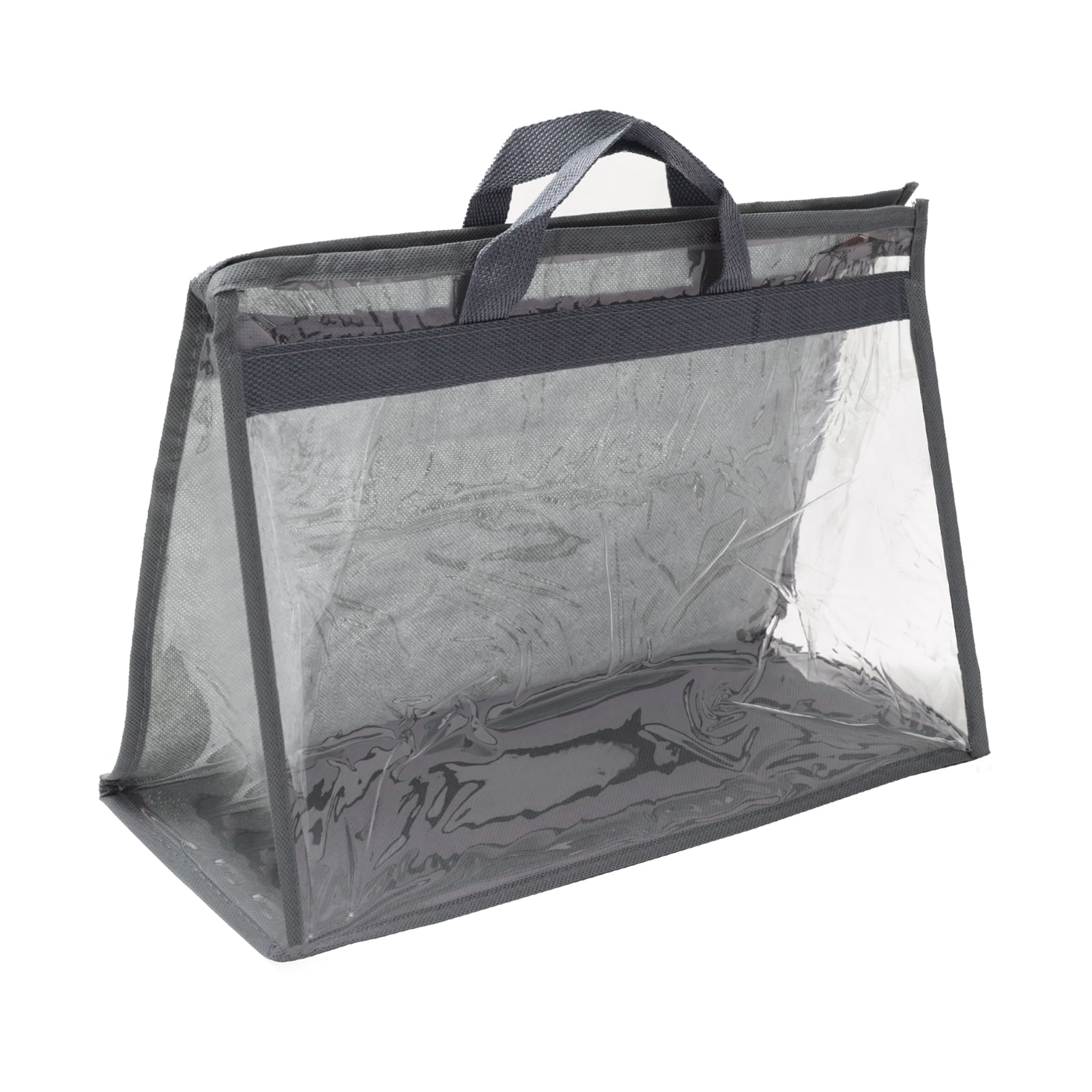 Unique Bargains Handbag Dust Bags Clear Storage Organizer Dustproof Cover Gray M