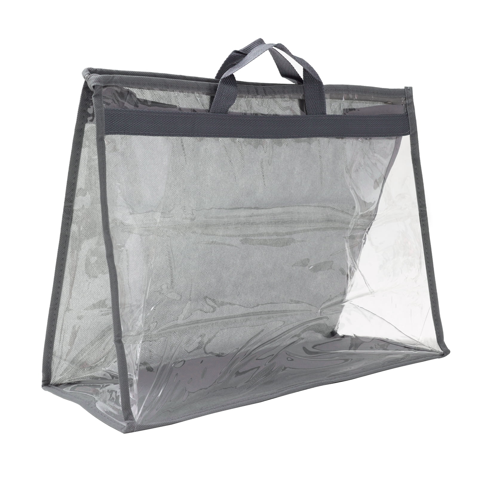 Unique Bargains Handbag Dust Bags Clear Storage Organizer Dustproof Cover Gray XXL