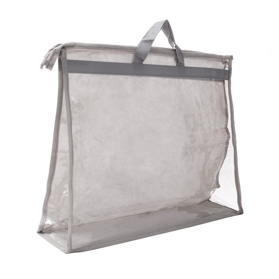 Unique Bargains Handbag Dust Bags Clear Storage Organizer Dustproof Cover Light Gray XL