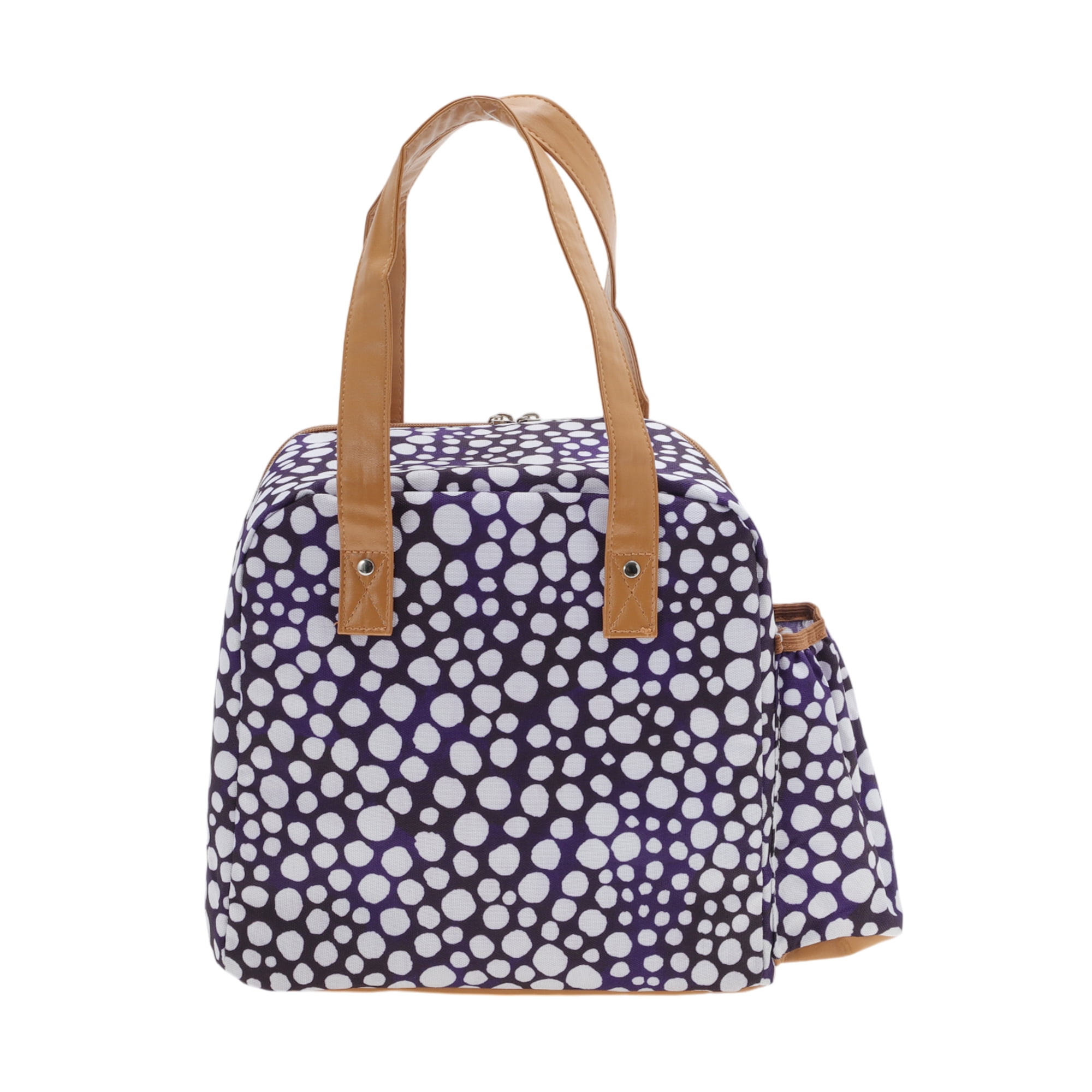 Unique Bargains Handheld Insulated Lunch Bag 1 Pc Blue, White [Dots]