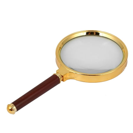 Unique Bargains Handheld Metal Shell 90mm Dia Lens 10 Times Magnifying Glass Magnifier