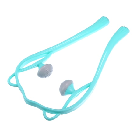 Unique Bargains Handheld Neck Massager with Two Trigger Points for Neck Shoulder Muscle Pain Ease PP TPR Blue Gray