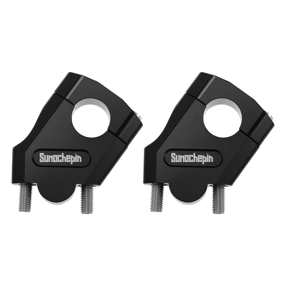 Unique Bargains Handlebar Riser Clamp 2.2 cm Aluminum Alloy Motorcycle Handlebar Risers for Kawasaki for Suzuki ATV Quad Dirt Pit Pocket Bike Scooter Black 2 Set