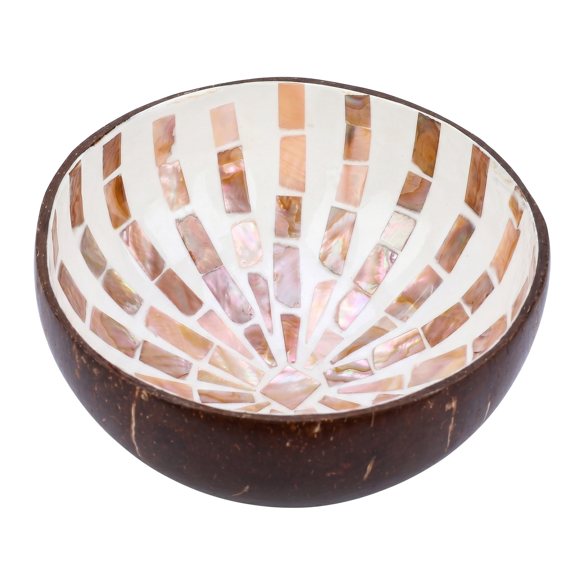 Unique Bargains Handmade Coconut Shell Bowl Catchall Tray Brown1 5.9"L x 5.9"W x 2.8"H