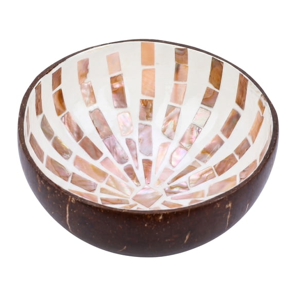 Unique Bargains Handmade Coconut Shell Bowl Catchall Tray Brown1 5.9"L x 5.9"W x 2.8"H