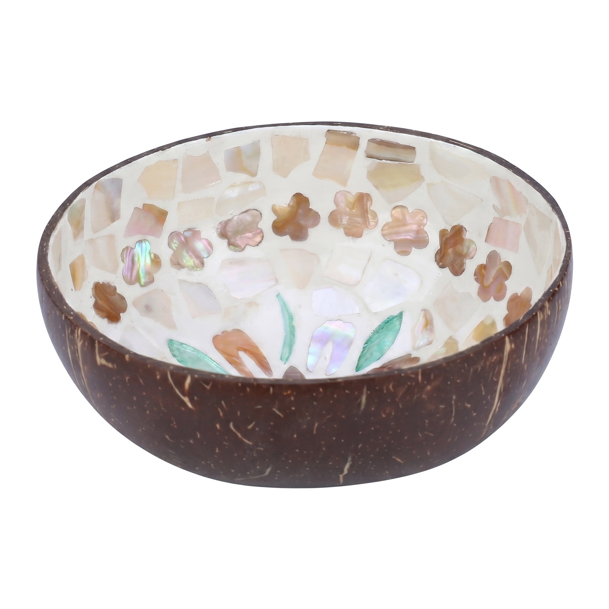 Unique Bargains Handmade Coconut Shell Bowl Catchall Tray Colour 5.9"L x 5.9"W x 2.8"H