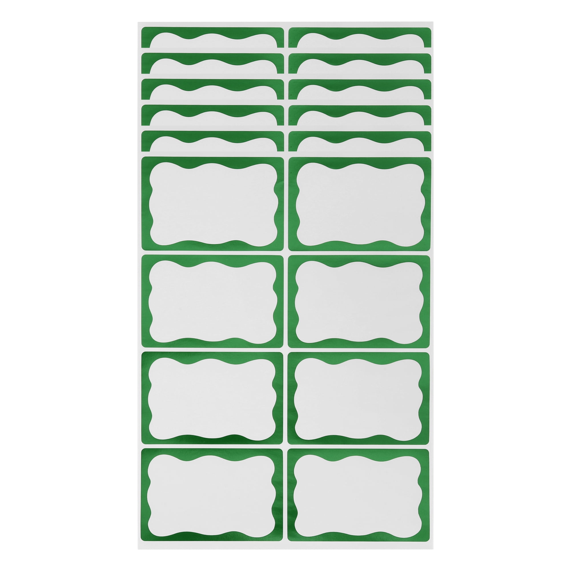 Unique Bargains Handwritable Gift Stickers 3"x2" 6PCS Foil Green