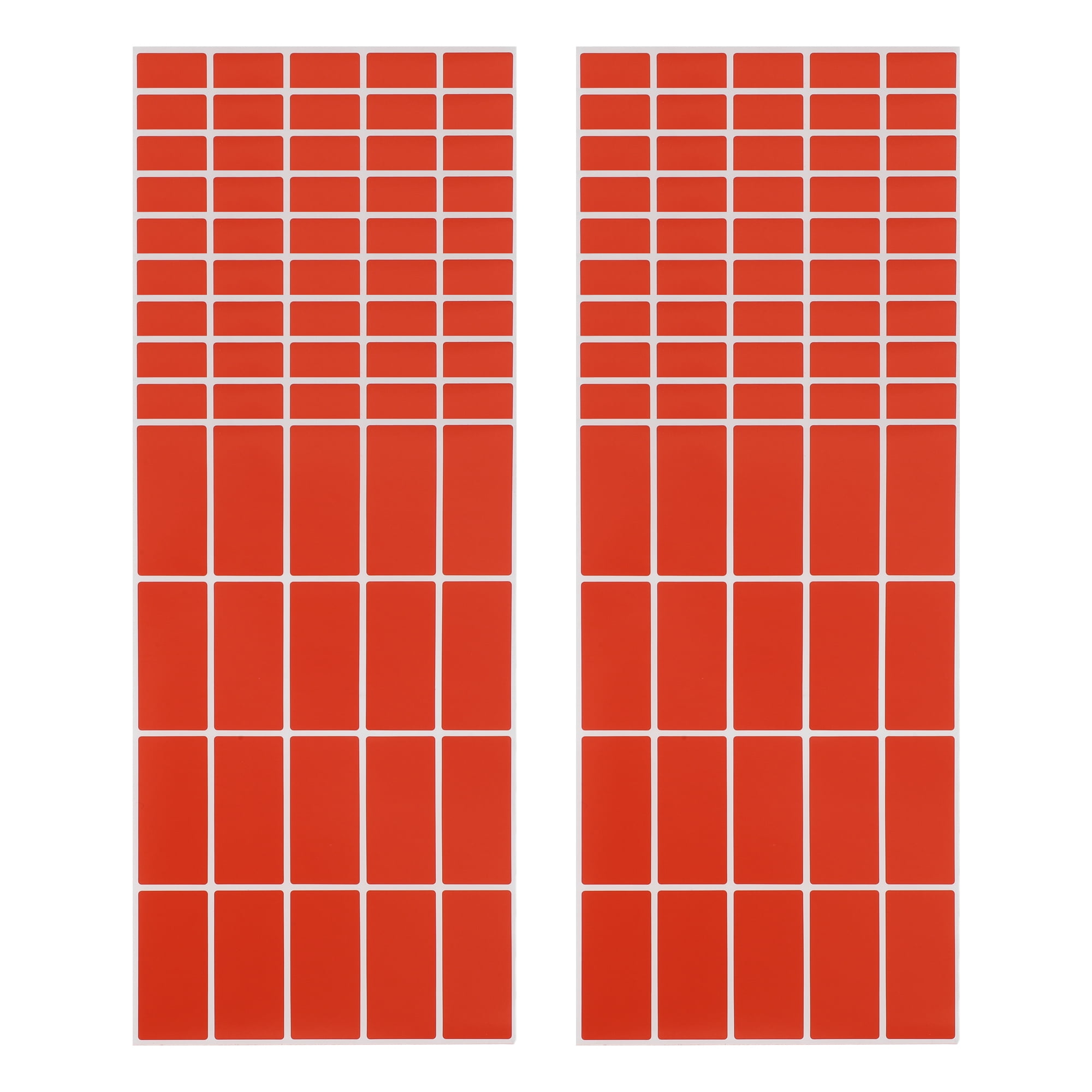 Unique Bargains Handwritable Rectangle Gift Stickers 1.57"x0.75" 20 Pcs Orange-Red