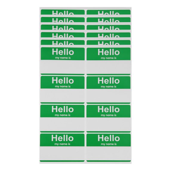 Unique Bargains Handwritten Name Gift Stickers 3.5"x2.25" 6 Pcs Green