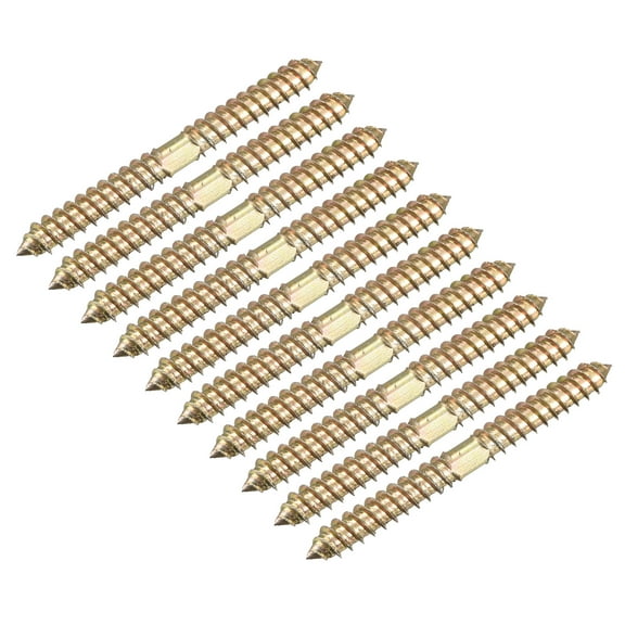 Unique Bargains Hanger Bolts Double Ended Self-Tapping Thread Dowel Screw 80mm 24Pcs