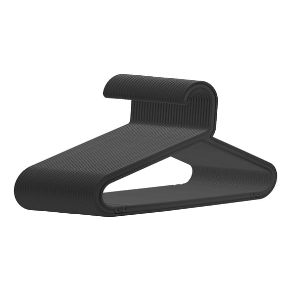 Unique Bargains Hangers Plastic Durable Space Saving Clothes Hangers 30 Packs Black