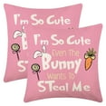 thumbnail image 1 of Unique Bargains Happy Easter Rabbit Throw Pillow Covers Set of 2 Flower Pattern 3, 1 of 6