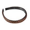 thumbnail image 1 of Unique Bargains Headband Double Strands Synthetic Hair Plaited 0.67" Wide Headband Braid Braided with Teeth Brown, 1 of 7
