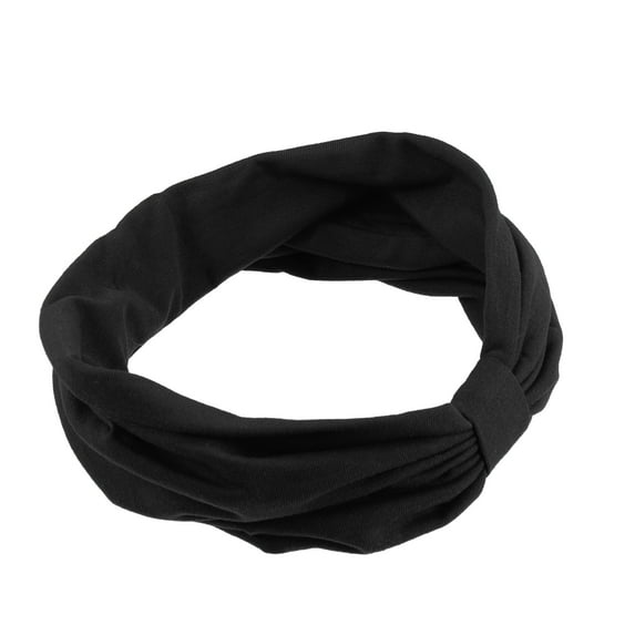 Unique Bargains Headbands Cotton Sweatbands Stretchy Moisture Wicking Headband for Sports for Women Black 1 PCS