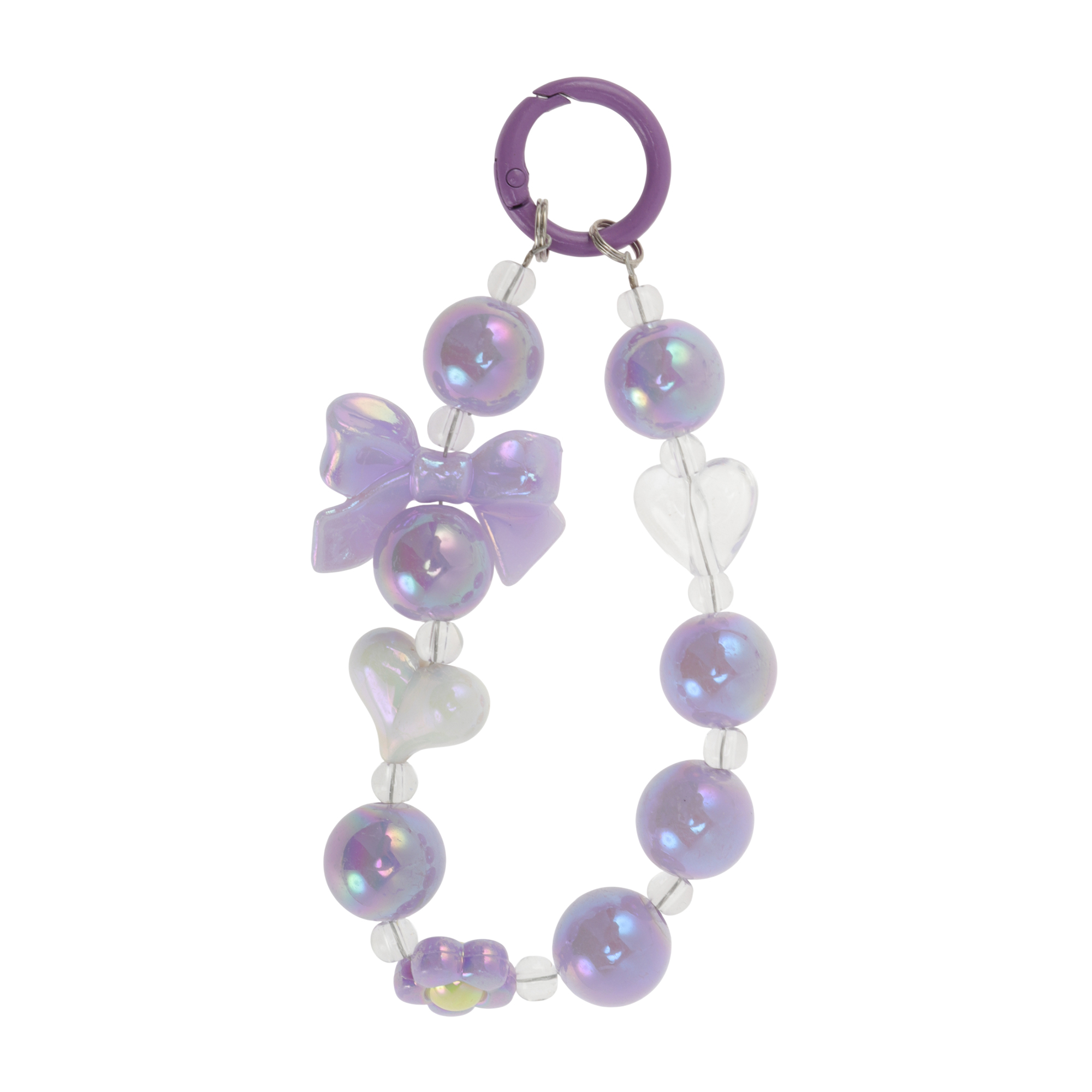 Unique Bargains Heart-Shaped Bow Phone Charm 1 Piece Purple