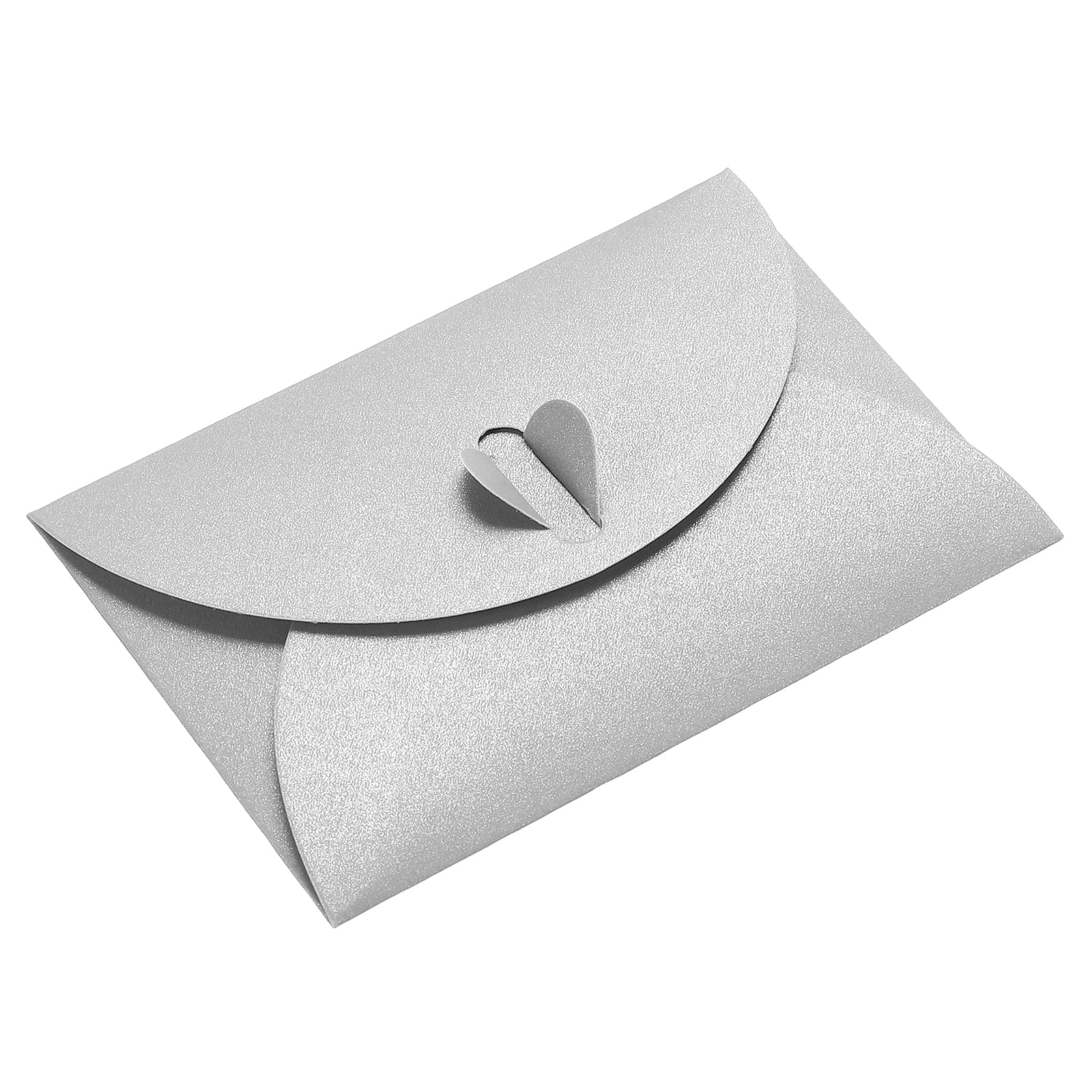 Unique Bargains Heart Clasp Tiny Items Storage Holder Mini Envelopes Gray