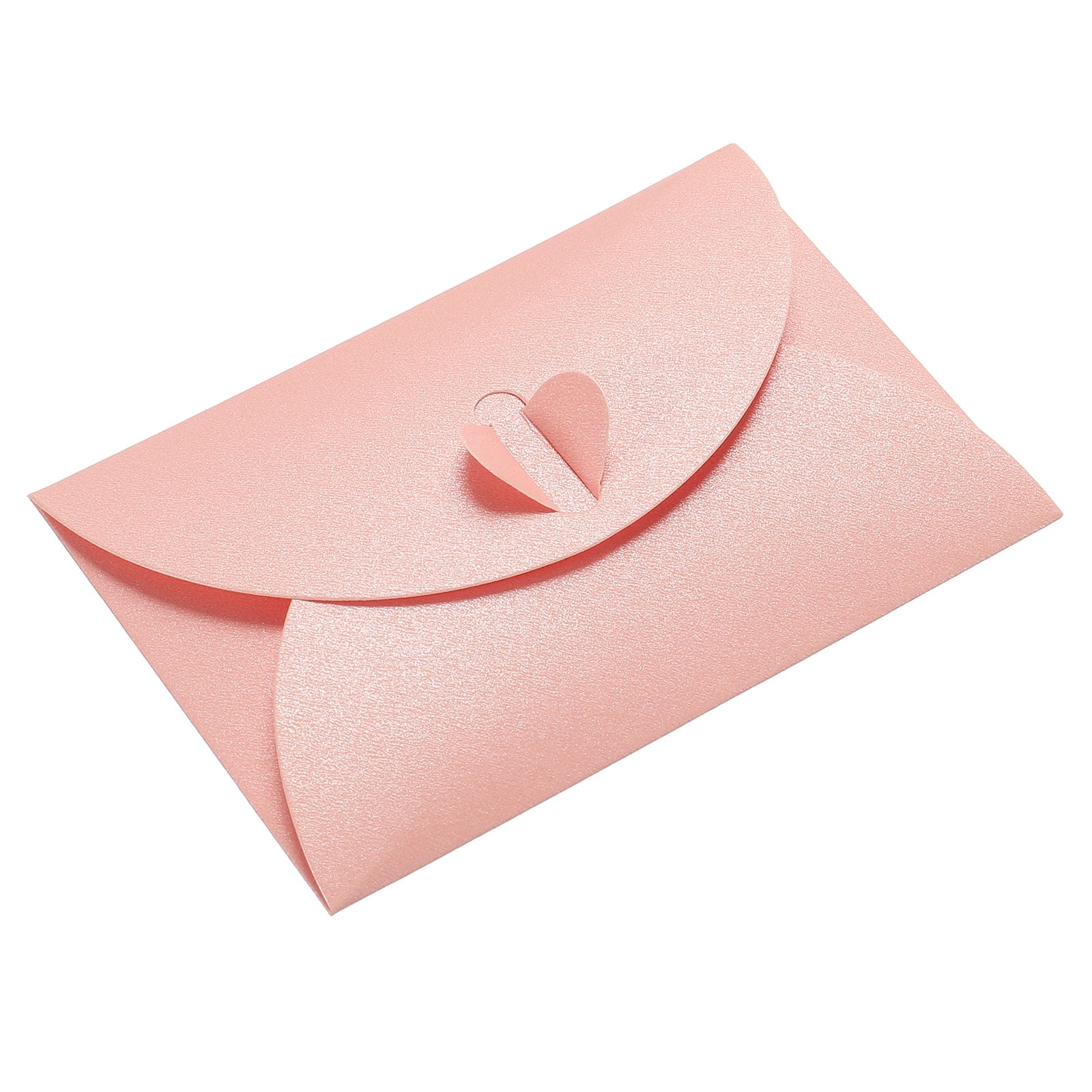 Unique Bargains Heart Clasp Tiny Items Storage Holder Mini Envelopes Pink