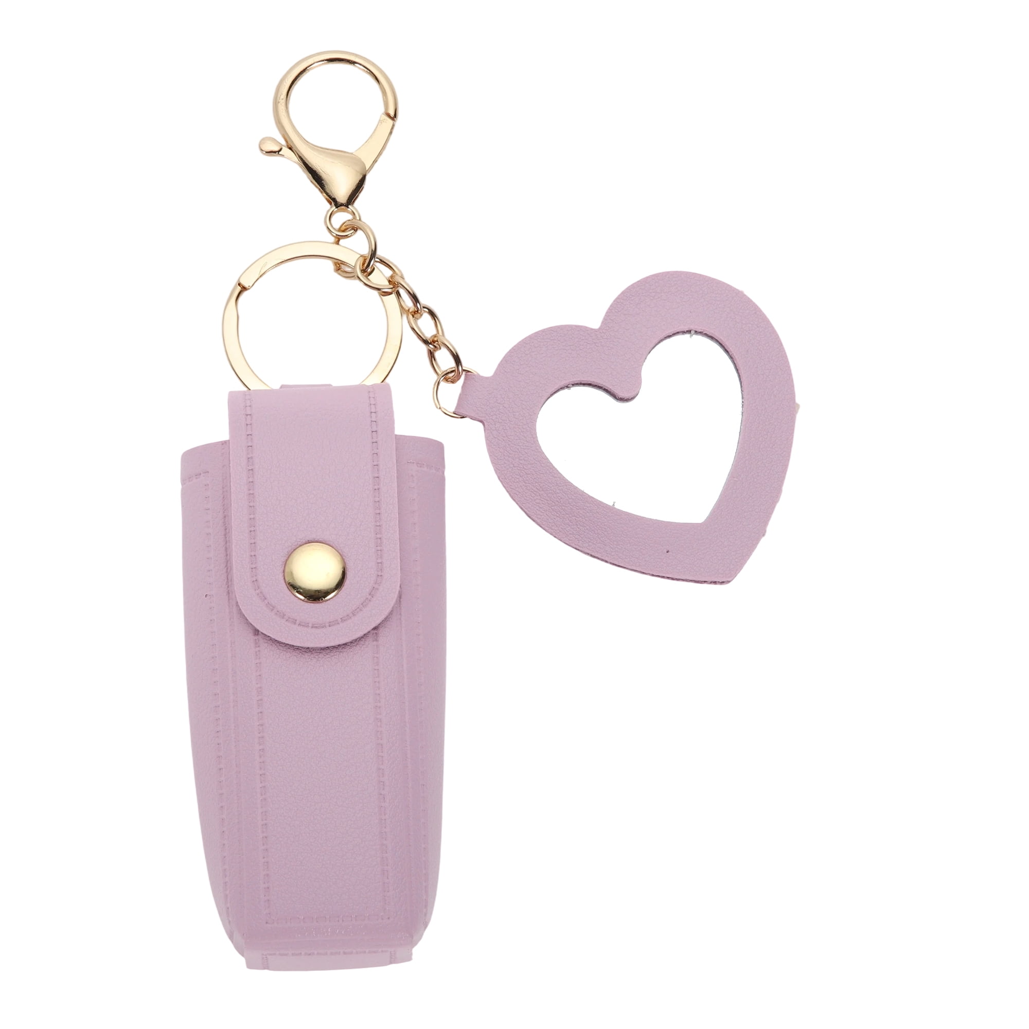 Unique Bargains Heart Mirror Lipstick Bag Handbag Charms for Accessories Light Purple
