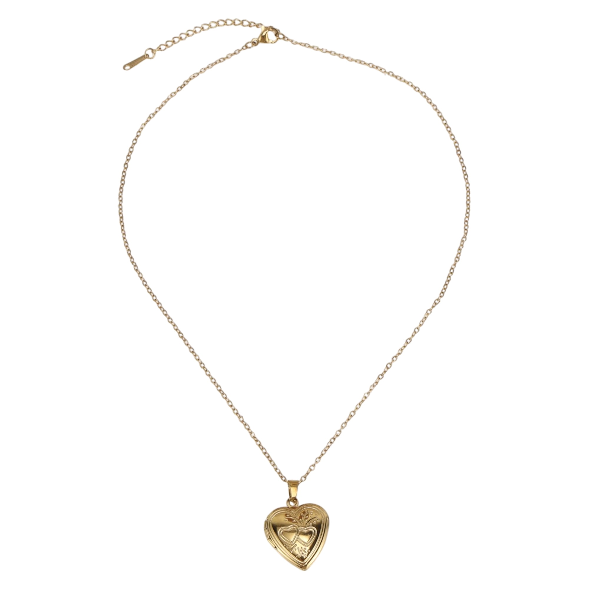 Pattern Pendent Unique Bargains Heart Pattern Pendant Necklace 1 Pcs Gold Tone ...