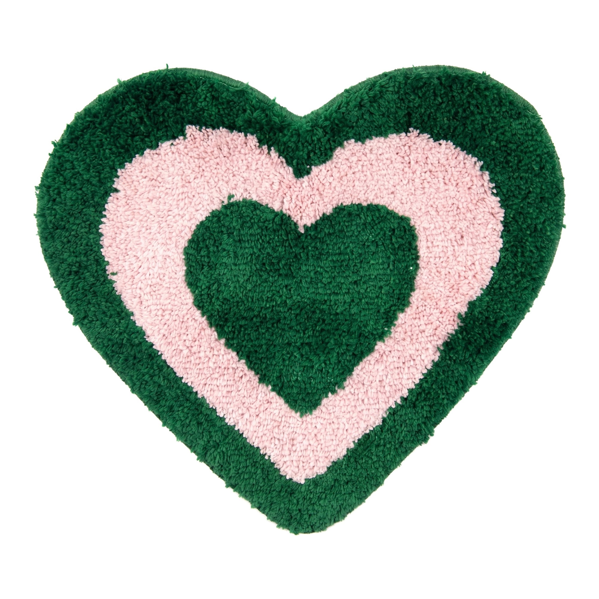 Unique Bargains Small Heart Rug Non-Slip Soft Shaggy Faux Fur Area Rug 19" x 16" Green