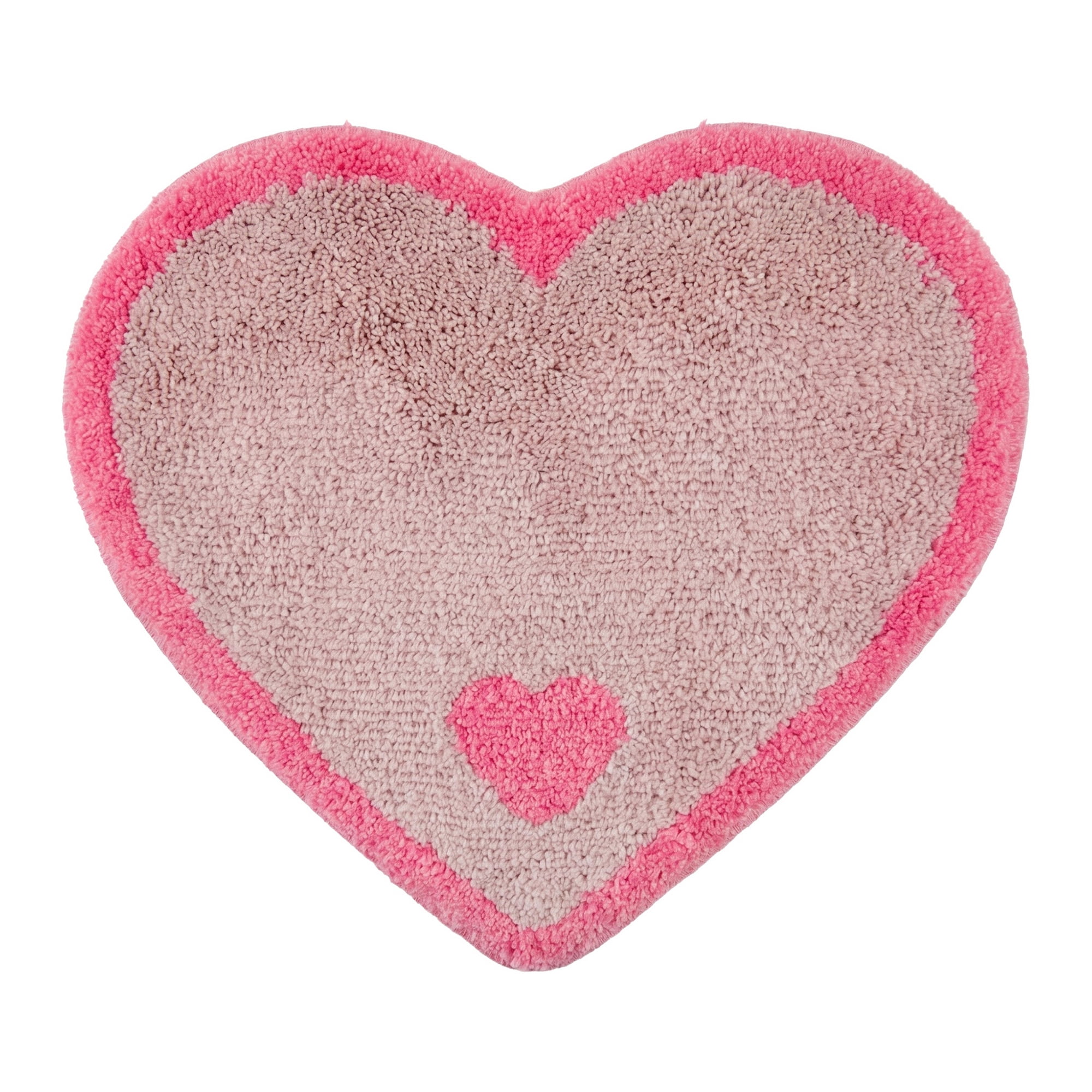 Unique Bargains Small Heart Rug Non-Slip Soft Shaggy Faux Fur Area Rug 19" x 16" Pink