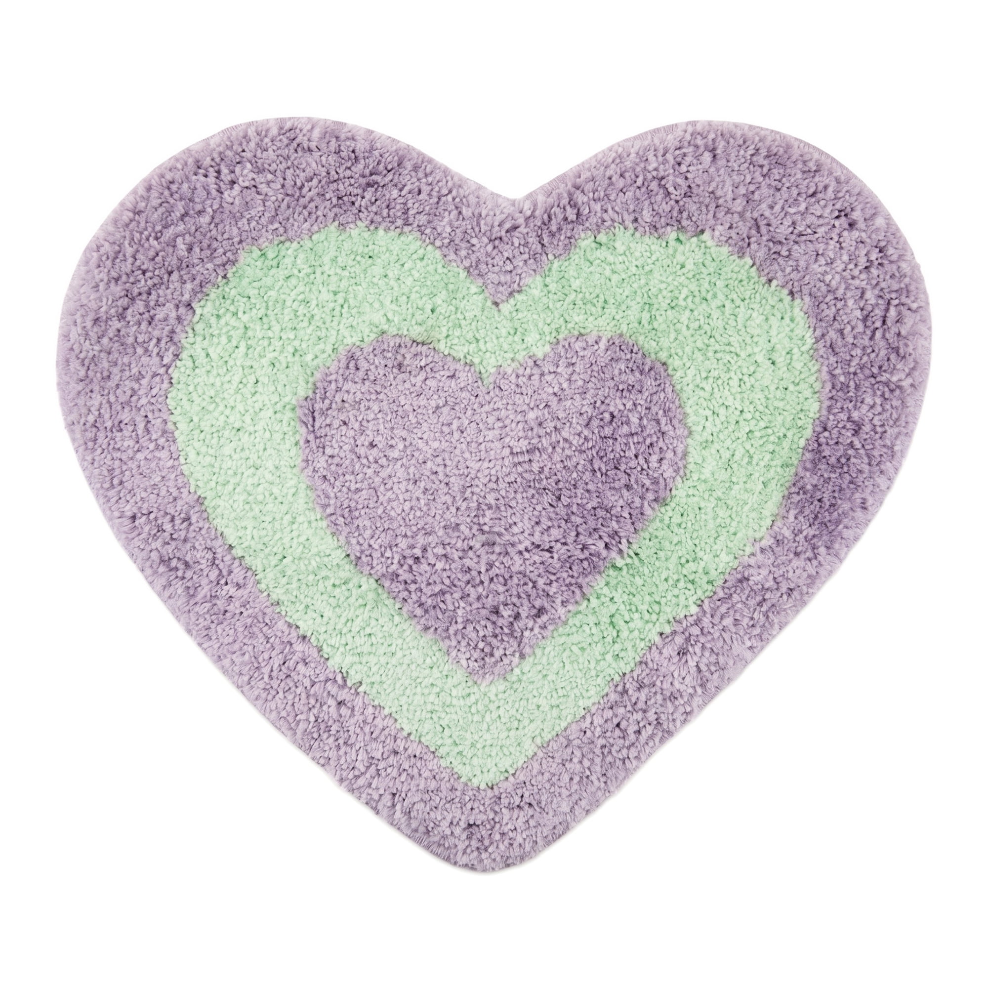 Unique Bargains Small Heart Rug Non-Slip Soft Shaggy Faux Fur Area Rug 19" x 16" Purple