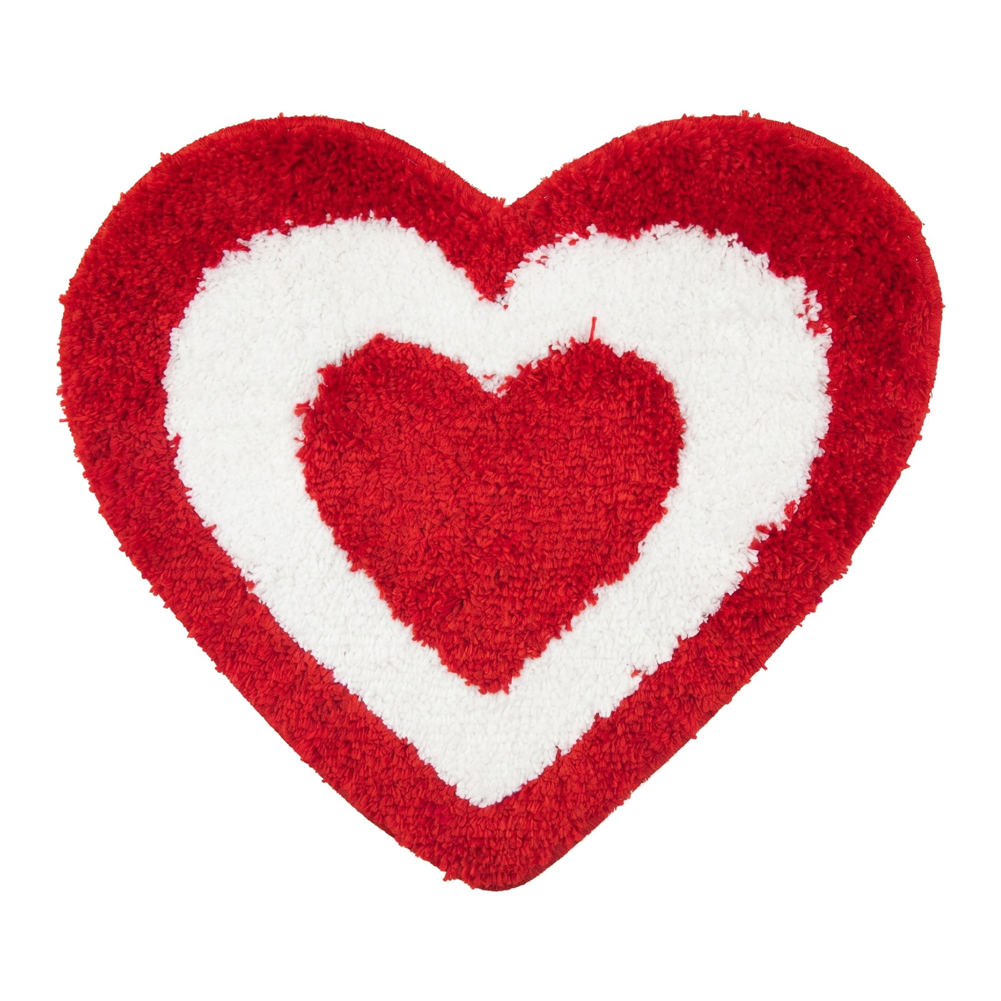 Unique Bargains Small Heart Rug Non-Slip Soft Shaggy Faux Fur Area Rug 19" x 16" Red