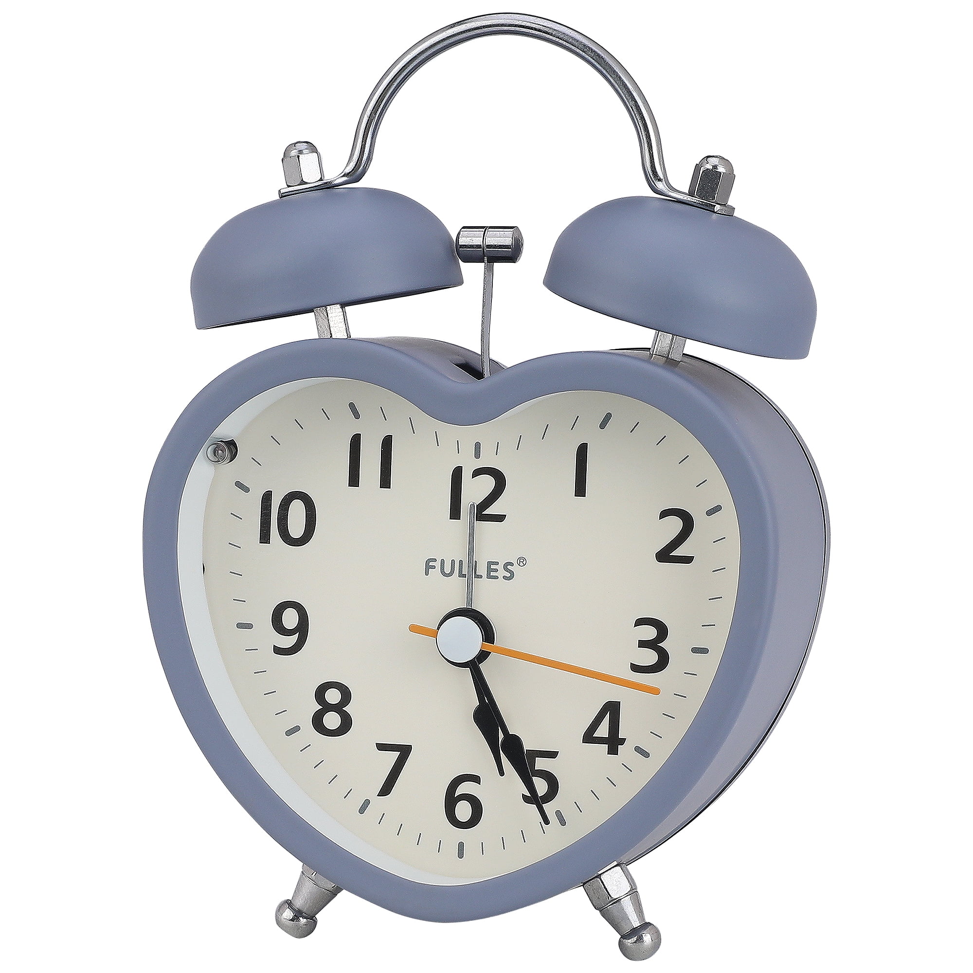 Unique Bargains Heart Shape Design Mechanical Alarm Clock Blue 5.1"L x 2.2"W x 3.3"H